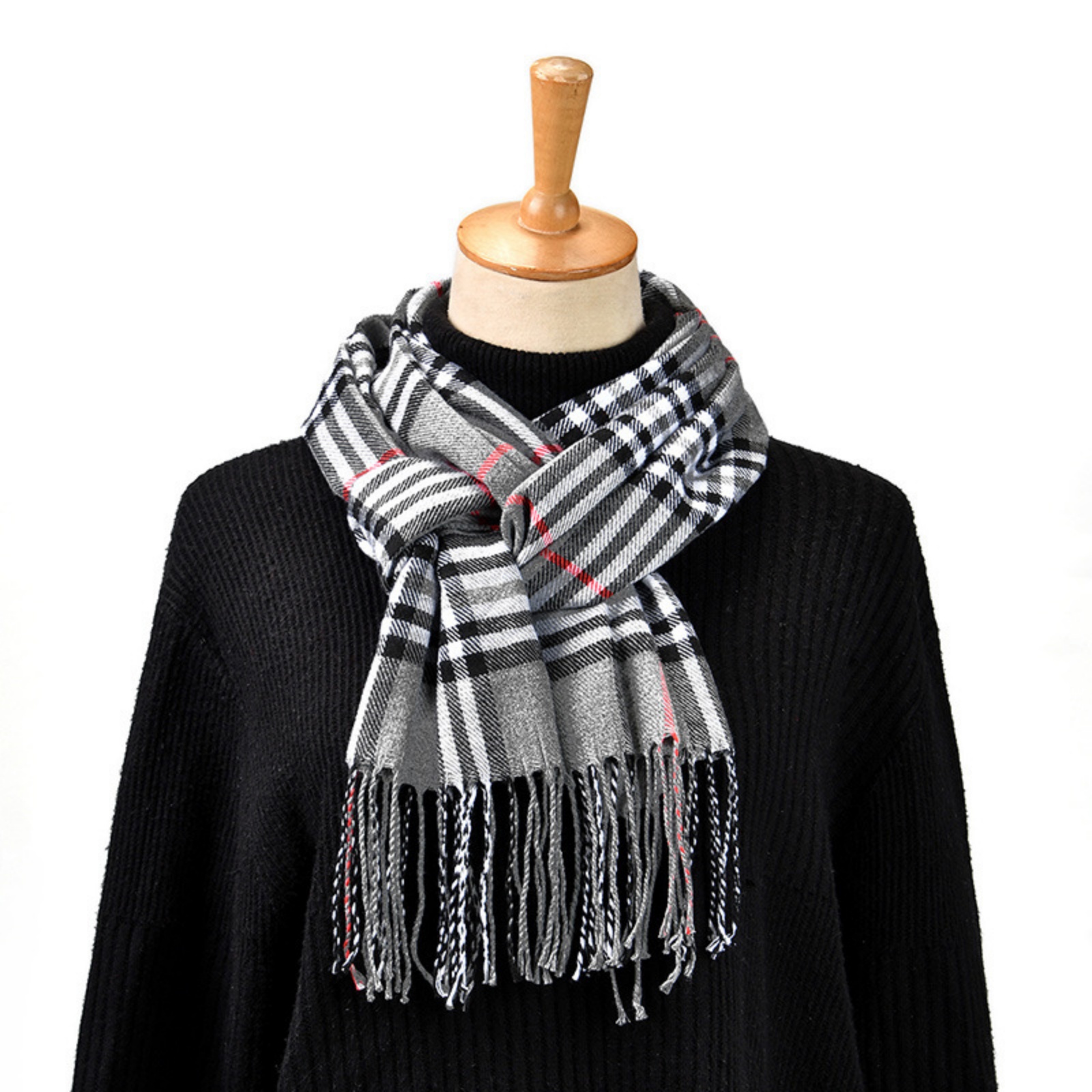 1PCPlaid Scarf Tassel Design C - đánh giá và giá Women'S Winter Accessories Set