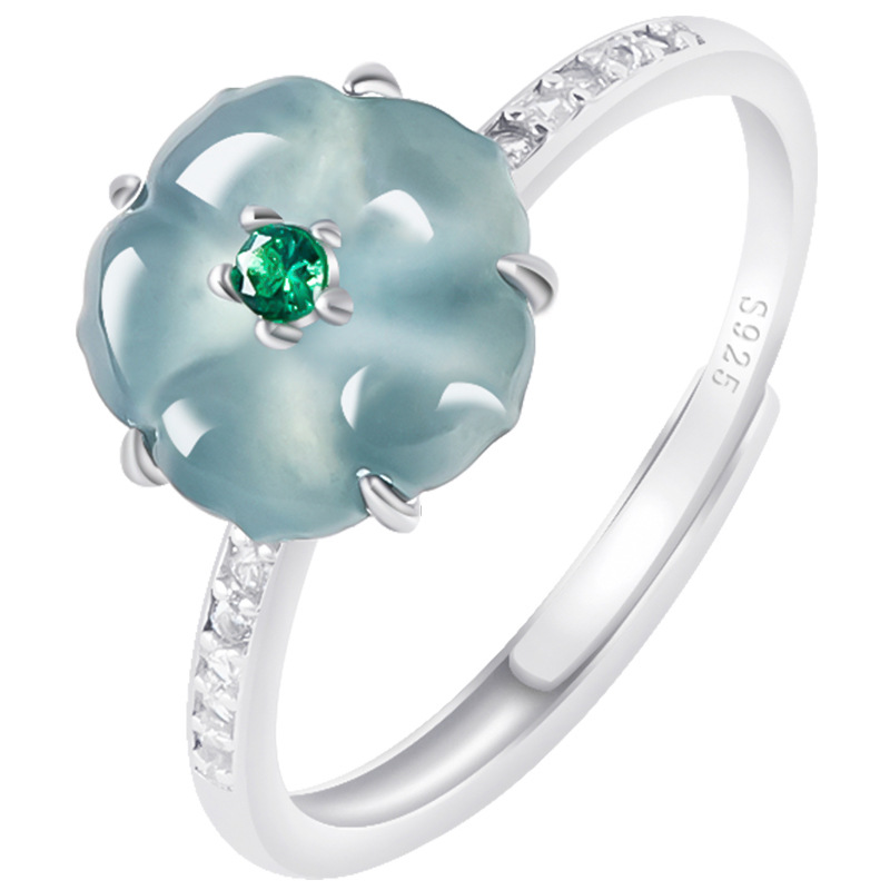 Blue Burmese Jadeite Flower Ri - đánh giá và giá Women'S Accessories