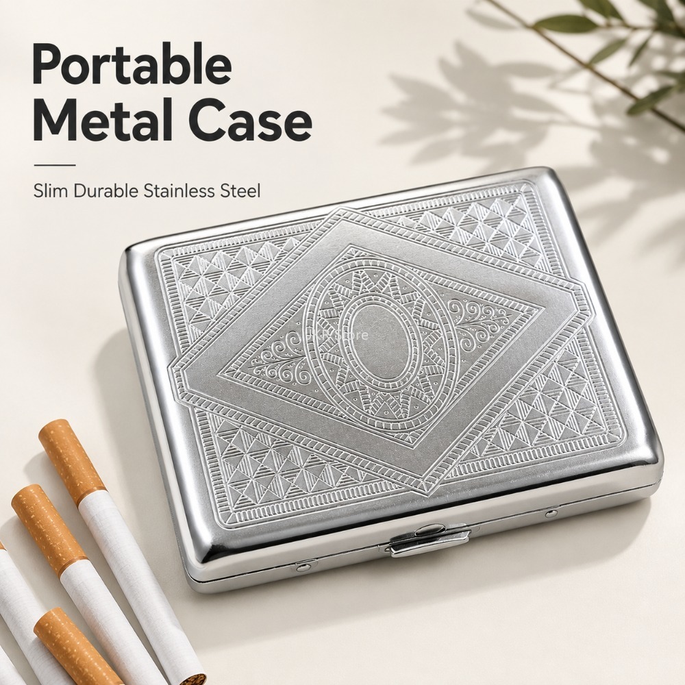 Stainless Steel Cigarette Box  - đánh giá và giá Women'S Accessories