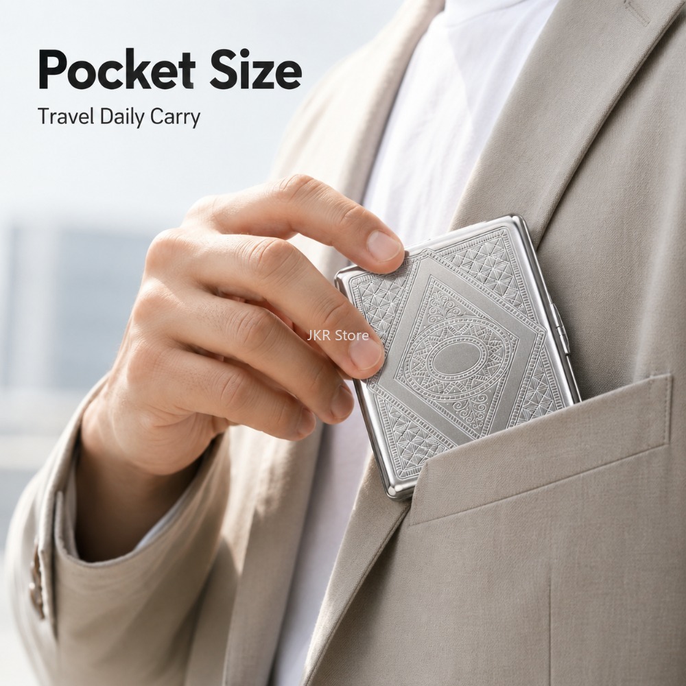 Stainless Steel Cigarette Box  - đánh giá và giá Women'S Accessories