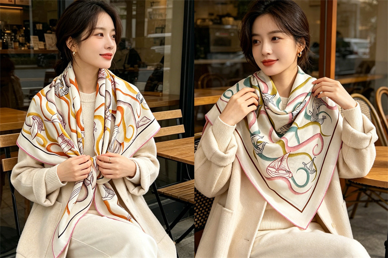 Double Faced 135CM Scarf Luxur - đánh giá và giá Women'S Winter Accessories Set