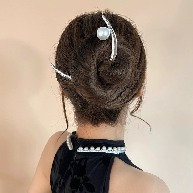 Pearl Hair Stick Crescent Moon - đánh giá và giá Women Accessories On Sale
