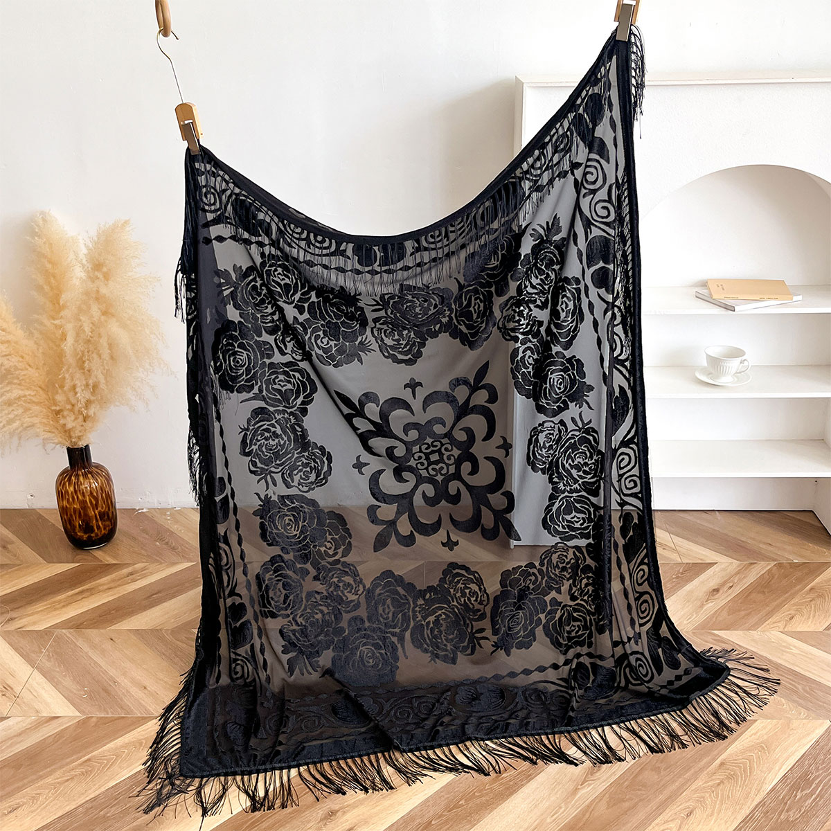 Retro Velvet Tassel Scarf Flor - đánh giá và giá Women'S Winter Accessories Set