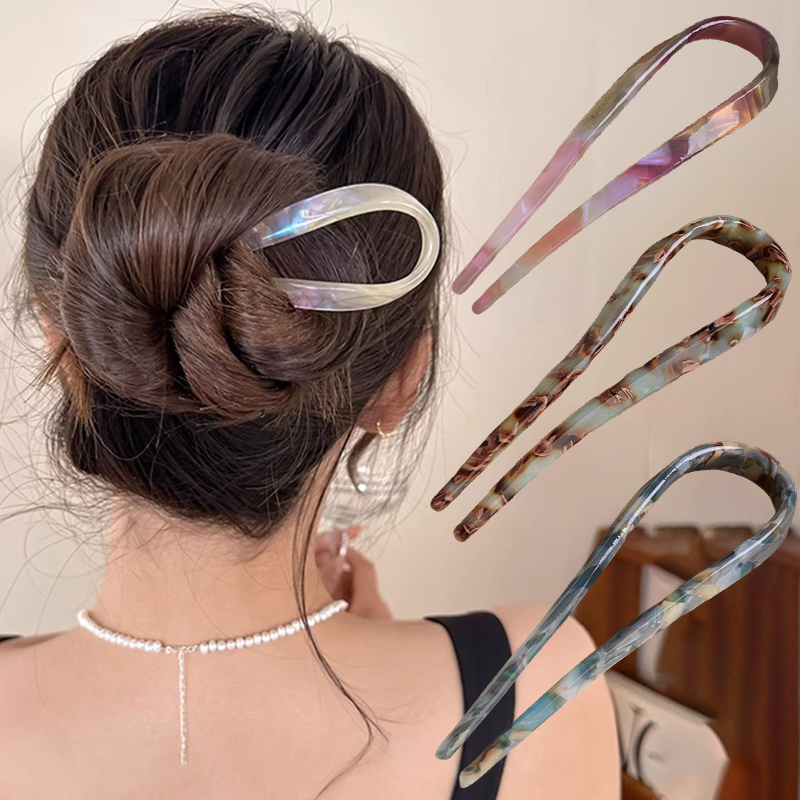 U-Shaped Hair Sticks Acetate A - đánh giá và giá Women Accessories On Sale