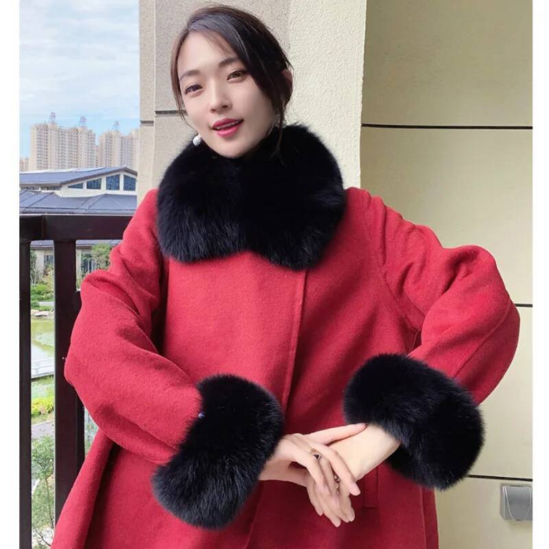 Winter Real Fur Collar And Cuf - đánh giá và giá Women'S Winter Accessories Set